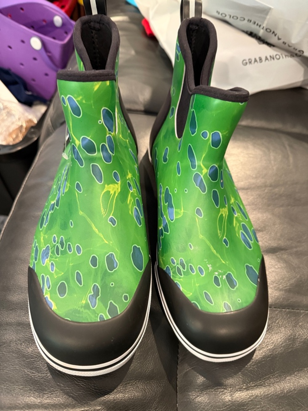 Pelagic Green and Blue Camo Neoprene Slip-On Boots